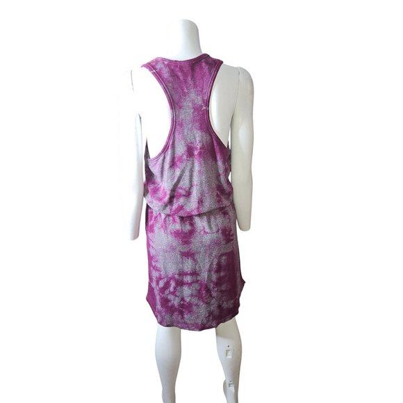 Sundry for Evereve Weekender Tie Dye Tank  Purple Knit Drawstring Dress Women L - Picture 2 of 7